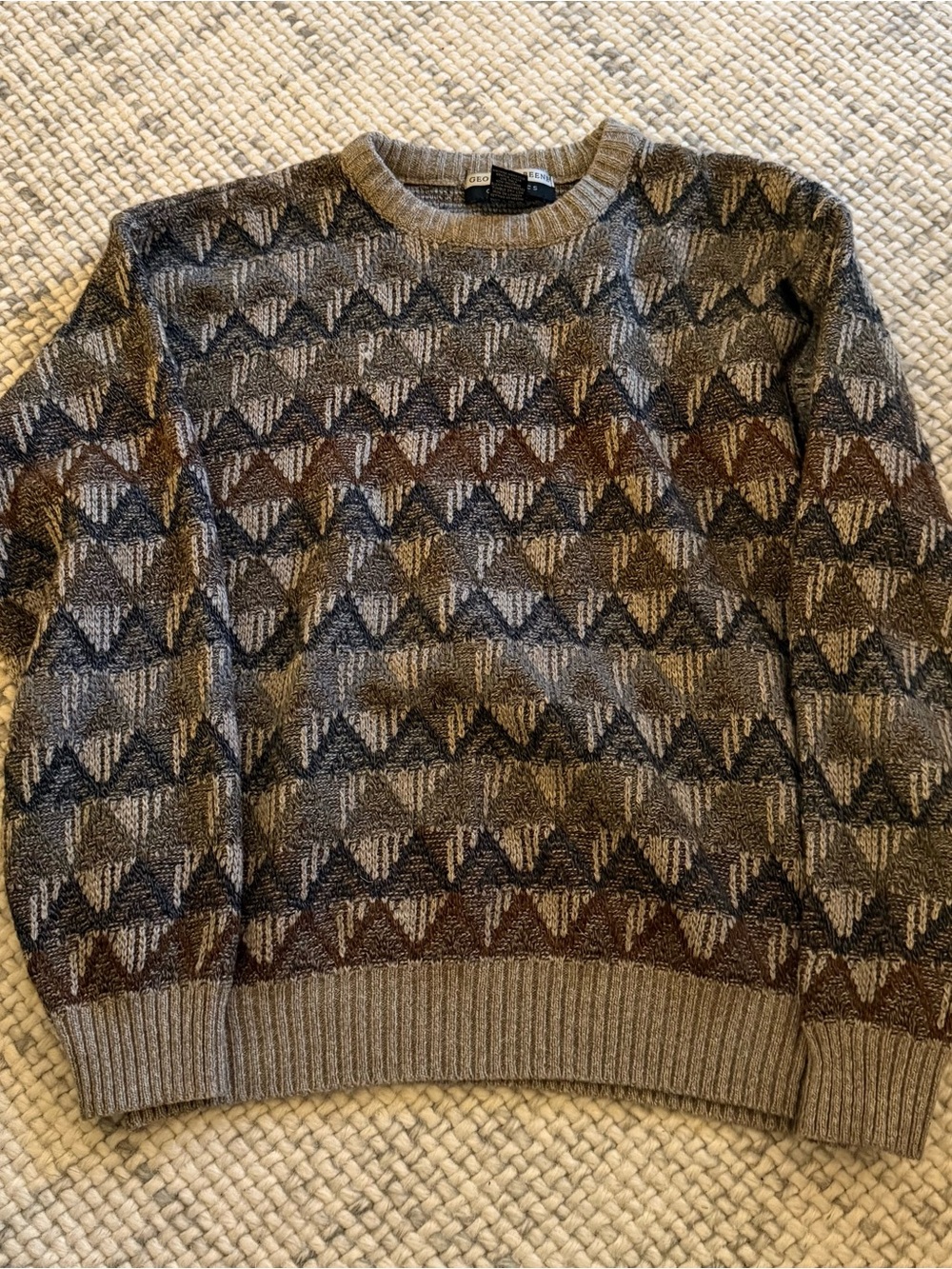 Vintage Grandpa Geometric Sweater M